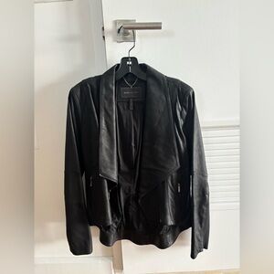 BCBGMaxAzria Women's Sleek Black Leather Jacket